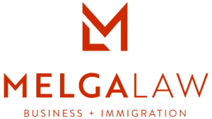 Melga Law Logo - Red